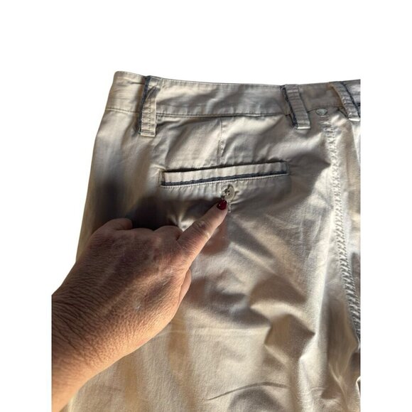 Horny Toad Women's Sz 12 Tan Wide Leg Cropped Capri Pants w/ Gray Contrast Cuffs - Picture 8 of 9